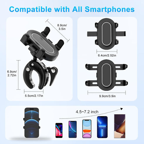 EVEMANT 360 Stroller Phone Holder, Universal Handlebar Phone Mount with Rotation for Golf Cart, Shopping Cart, Spin