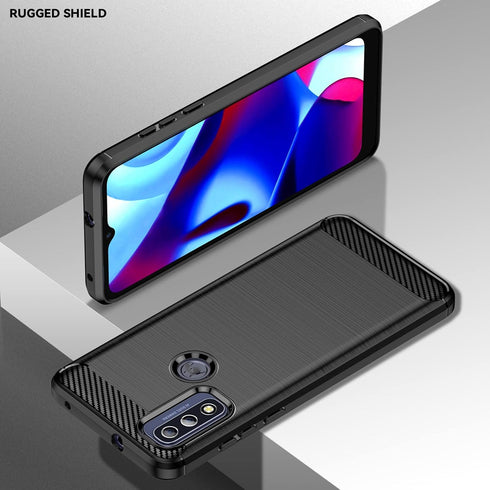 Protective Case for Motorola Moto G Pure, Fashion Non-Slip TPU Bumper with HD Screen Protector, Black