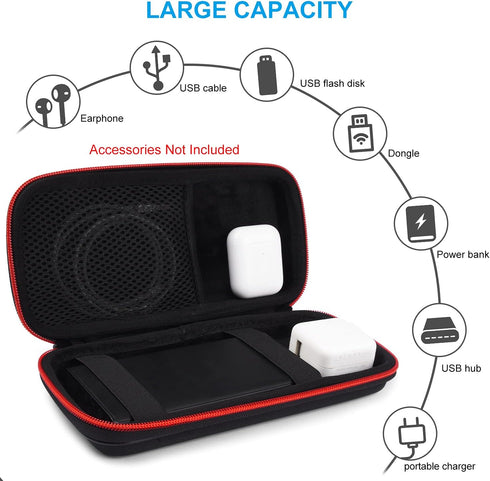 Power Bank Hard Travel Case Medium Compatible with RAV Power, Anker, INIU, Miady, Black