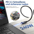 20Gbps USB C 3.2 Gen 2 Cable, Type C 4K@60Hz UHD Video 5A/240W PD3.1 Fast Charge Compatible with Thunderbolt 3/4 (3M)