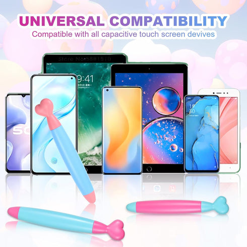 Gjinxi 3 Pack Kid-Friendly Stylus Pens for Touch Screens, Capacitive Stylus Pens with Durable Rubber Tips, Tablet