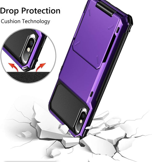 Vofolen Case for iPhone Xs Max, Wallet ID Slot, Credit Card Holder, Scratch Resistant Dual Layer Protective Cover