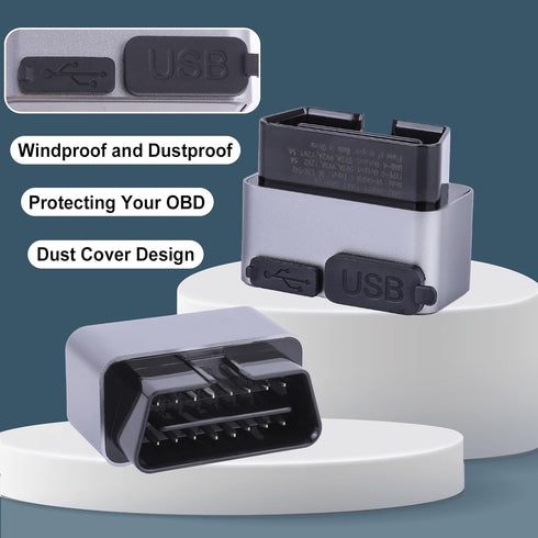 FRCVESNG DC1224V Car OBD Power Adapter, OBD Male to Type-C USB Female Charger OBD Car Charger for Mobile Phones, Dash