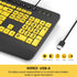 SABLUTE Large Print Keyboard Wired Computer Keyboards with Wrist Rest, Big Letters Easy to Read for Windows