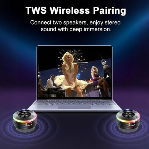 Dyurwa IPX7 Bluetooth Speaker, Shower Speaker Portable with Hook, Waterproof Bluetooth Speakers with Suction Cup