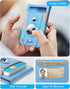 MagSafe Wallet with AirTag Holder, Magnetic Phone Wallet for iPhone 16/15/14/13/12 Series, 9 Card Holder, Light Sky Blue