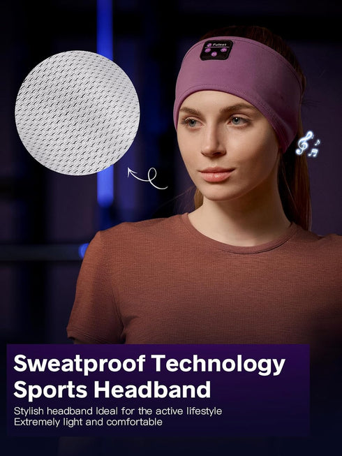 Sleep Headphones Bluetooth Headband, Long Playtime, Built-in Speakers for Workout, Running, Yoga