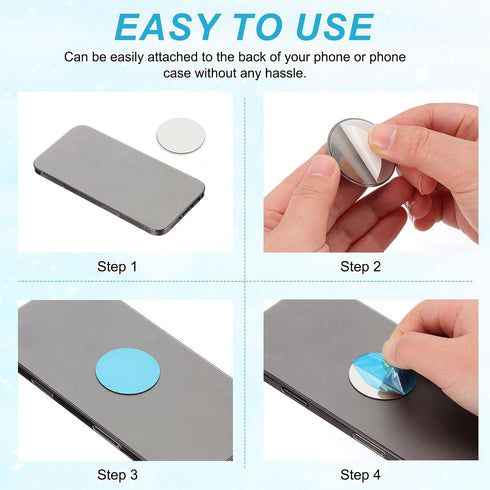 PATIKIL 30mm 36pcs Metal Plate for Phone Magnet, Round Adhesive Metal Plate Replacement Stickers for Magnetic Car Mount