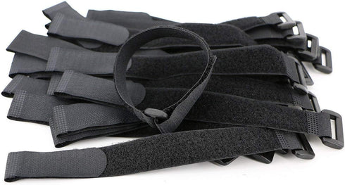 Premium Cinch Straps - Reusable Hook & Loop Tie Down Fastener Straps for Organizing Cables (Pack of 10)