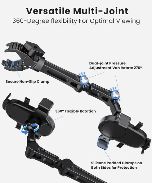 Karmus Rearview Mirror Phone Holder for Car, Rear View Mirror Phone Holder, Rotatable and Retractable Car Phone Holder