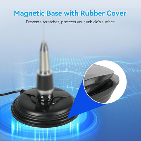 Retevis 16.4ft SL16.J,150mm Radio(1 Pack) Mobile Antenna Magnetic Mount Base with NMO Connector,Mobile Radio Antenna
