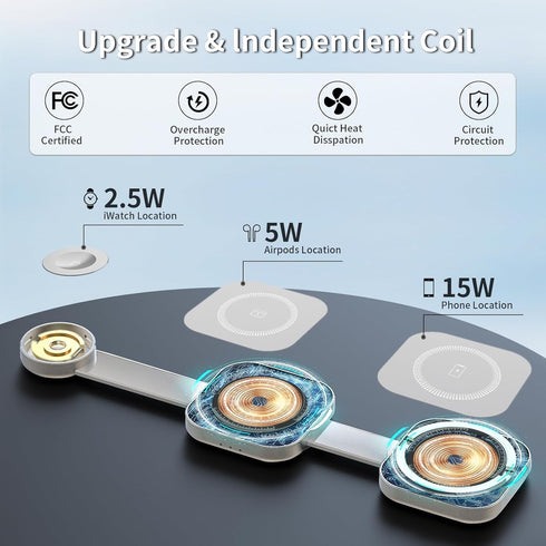 4 in 1 Wireless Charger for Apple, Used for iPhone 11 12 13 14 15, Wireless Charging Station for Galaxy S9 10 21 22 23,