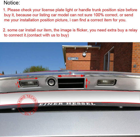 kalakus 0418=77mmx32mm) HD CCD Car License Light Plate Reverse Camera Waterproof Night Vision Rear View Parking Camera