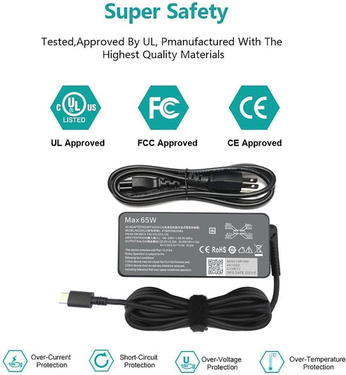 USB-C Charger Power Adapter Replacement for Acer Chromebook R13, 11 11A G6 EE Convertible, Various Models