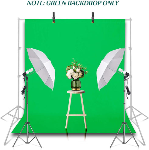 EMART 5x7ft 2 Green Screen Backdrop, Polyester Wrinkle-Resistant Curtain Fabric, Chroma-Key greenscreen Cloth Sheet
