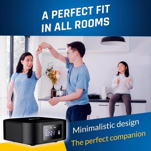 KLIM E1 MP3 Boombox - CD Player Portable Audio System + Extra BASS with Subwoofer + FM Radio, CD Bluetooth AUX USB +