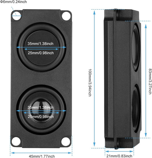 MakerHawk 2pcs Arduino Speaker, 5 Watt 8 Ohm Double Cavity Mini Speaker for Advertising Machine