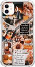 Aesthetic Fall Collage Phone Case for iPhone 12/iPhone 12 Pro, Unique Autumn Pumpkin Soft TPU Bumper Cover