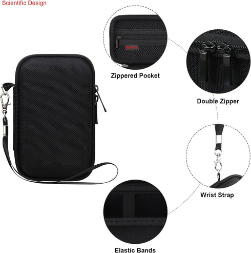 Carrying Case for Panasonic Lumix LX10/LX100/ZS60/ZS70/ZS80/ZS200/ZS100 4K Digital Camera, Black Travel Bag with Mesh