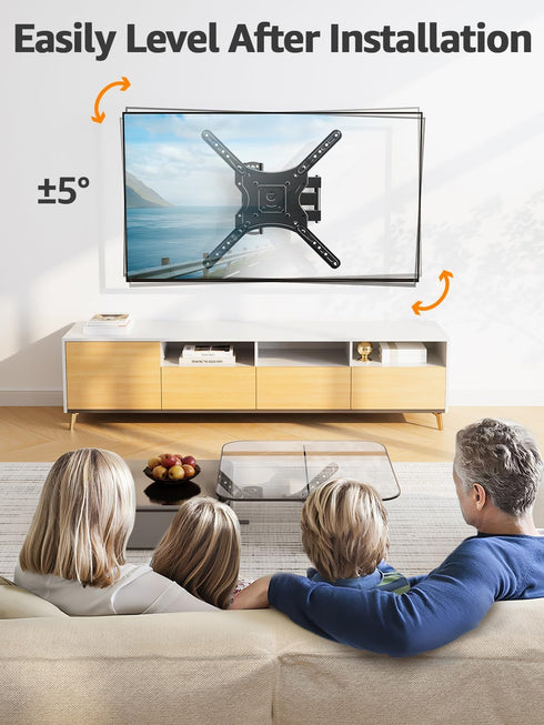 Mountory 26-60 Inch 400x400, 77 lbs. Full Motion TV Wall Mount for Most TVs, Articulating Arms Swivel and Tilt tv
