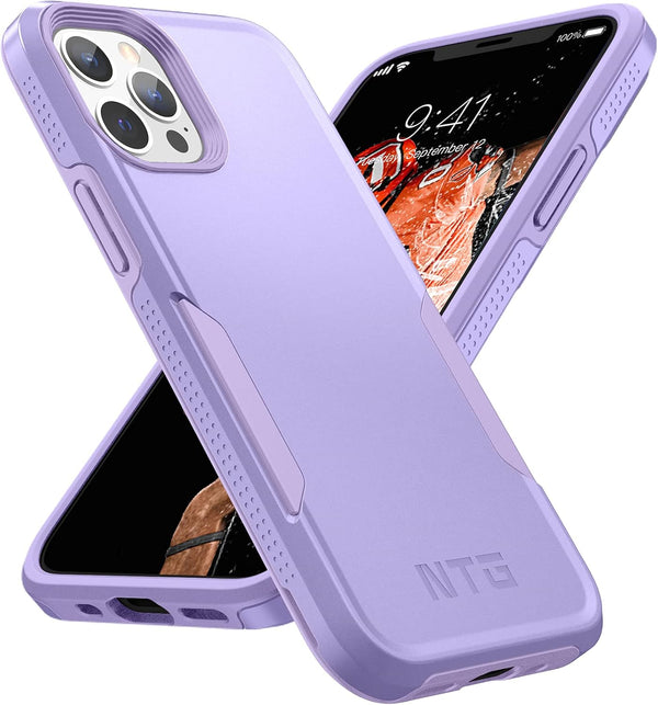 NTG Designed for iPhone 12 Pro Max Case, Heavy-Duty Tough Rugged Slim Shockproof Protective Case, Purple
