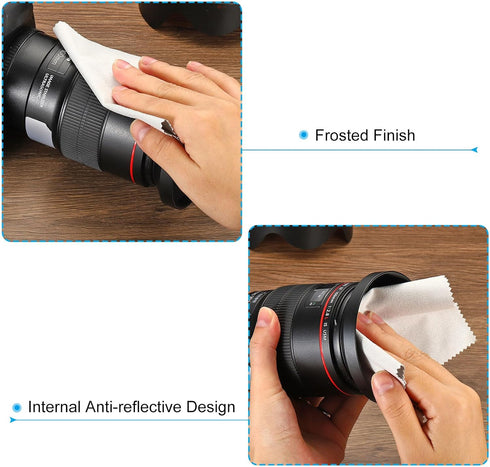 PATIKIL 82mm Lens Hood, Long Focus Frosted Surface Anti-reflective Hood with Cleaning Cloth for Nikon, Fujifilm, Pentax