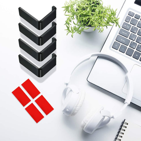 4 Pieces Headphone Hanger Wall Mount with Adhesive Glues, Acrylic Holder for General Purpose Game Headphones