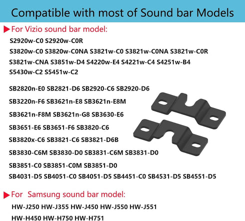 Sound Bar Mounting Bracket, Wall Mount Brackets for Vizio Soundbar, Fits Most Sound Bars, Hardware Kit Included