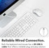 Macally Full Size USB Wired Mac Keyboard and Mouse Combo, Ergonomic Apple Keyboard with Shortcuts for Mac Mini, iMac