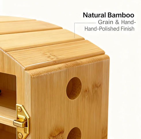 MuyuRise 6 6 Phone Box for Family Time with Combination Lock, Premium Bamboo Wood Cell Phone Jail with Charging Holes