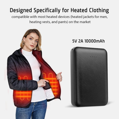 Lyzuepely 10000 Pack Rechargeable Battery for Heated Vest mAh Power Bank for Heated Jacket Heating Electric Vest Coat