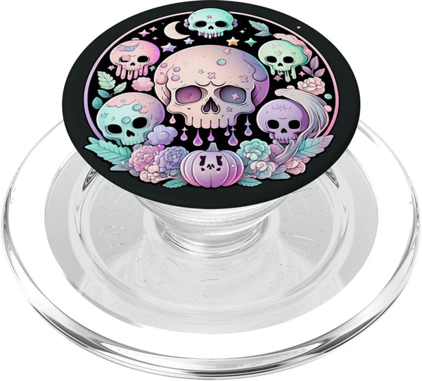 Moon Phases Crystal Witchy Cute Skull Kawaii PopSockets MagSafe PopGrip for iPhone