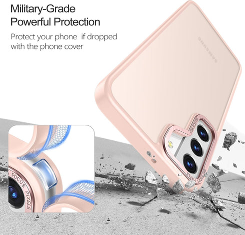 Rayboen Samsung Galaxy S22 Plus Case, Translucent Frosted Hard Back Silicone Edge Skin Feel Anti-Scratch Protective