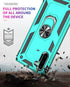 Samsung Galaxy Note 10 Case with HD Screen Protectors, Military-Grade Metal Ring Holder, Shockproof Cover Green