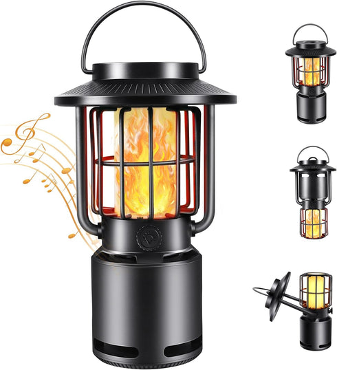 Outdoor Bluetooth Speaker, IP65 Waterproof Wireless Speaker with 3 Light Modes, Portable Gift for Camping and Parties