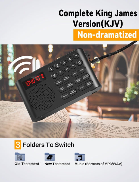 Healvaluefit KJV Audio Bible Player, King James Version Electronic Bible, Electronic Holy Bible Audio Player