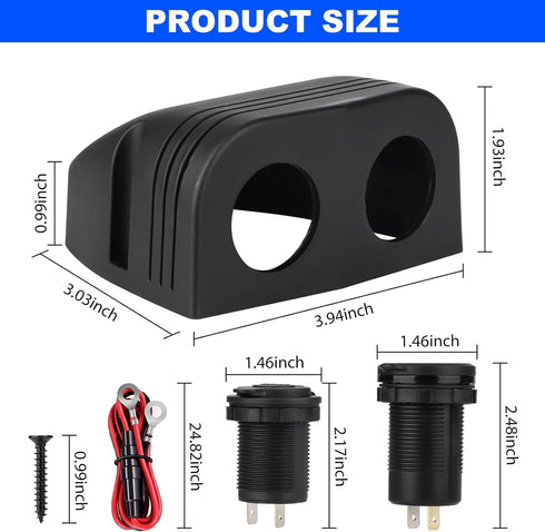 3 in 1 Tent Type Panel, PD Charger Socket + QC3.0 Dual USB Car Charger + 12V/24V Cigarette Lighter Socket + LED