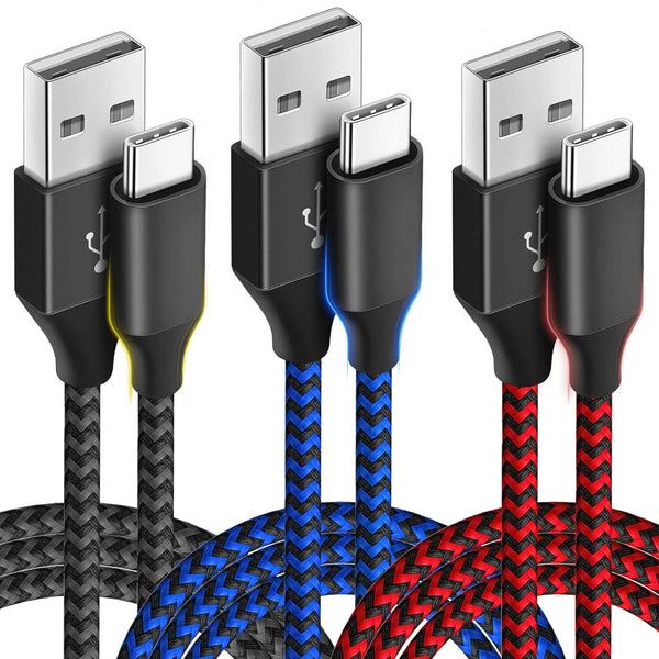 USB Type C Charger Cable 10ft 3 Pack, Fast Charging Cord Compatible with iPhone 16 15 Pro Max & Android Phones