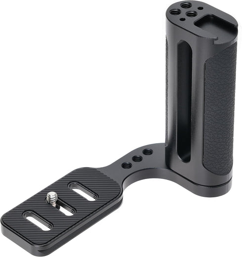 FOTGA 1/4"-20 Universal Side Handle Hand Grip Holder Video Stabilizer with Arca Swiss Base Plate