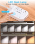 Power Strip with LED Desk Lamp, 3 Outlets and 4 USB Ports, 5 Level Touch Lamp for Home Office and Study Reading Light.