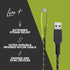 Skullcandy Line+ 6ft Braided Lightning Cable, 15W USB A to Lightning Charger for iPhone/Pro/Max - Grey/Yellow