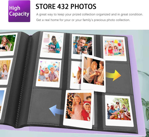 432 Pockets Mini Photo Album for Fujifilm Instax Mini 11 12 evo 90 70 9 8+ 8 LiPlay Instant Camera/Polaroid Snap SnapTouch PIC-300 Z2300 Instant Camera (purple) by Rekeen