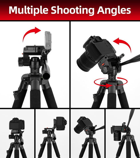 Artisorama 64 Tripod for Cell Phone & Camera,Multi-Angle Portable Tripods Stand, Sturdy & Stable Height Adjustable