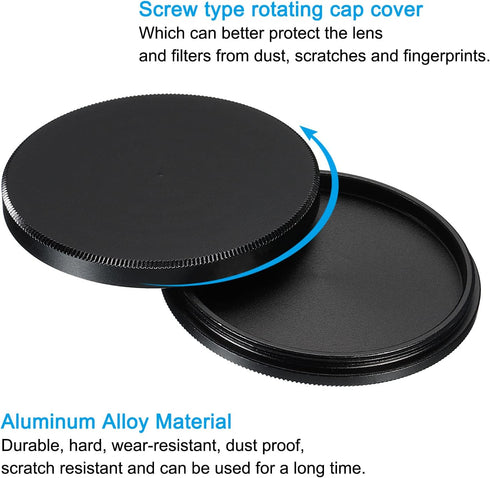 PATIKIL 43mm Lens Cap, 2 Pack Universal Front Metal Lens Filter Stacks Cap for 43mm Camera Filters