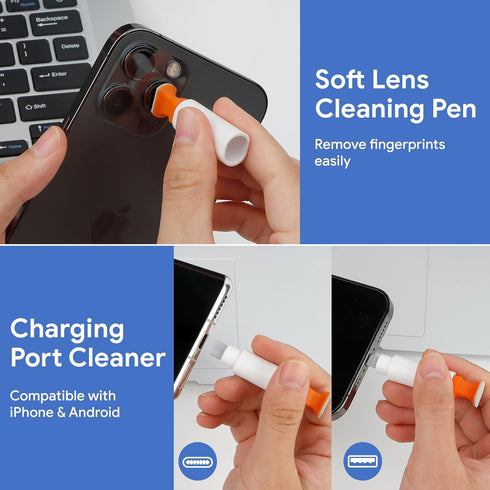 12 in 1 iPhone Cleaning Kit, AirPods Cleaning Kit, Multi Cleaner Tool for USB C/Lightning Cables