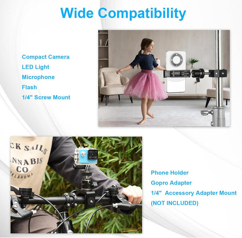 UTEBIT C-Clamp with Mini Ball Head, Desk Clamps Set Aluminum with 1/4 Thread Hole, C-Clamp Mount 360 Degree Rotation