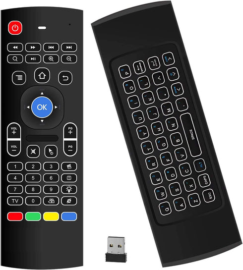 Air Mouse MX3 Pro Backlit Mini Keyboard Remote Control, Mini Wireless Keyboard & IR Learning Air Mouse