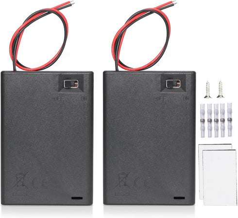 Goweewon AA Battery Holder, 2 Pack 3 AA Battery Holder with Leads, with