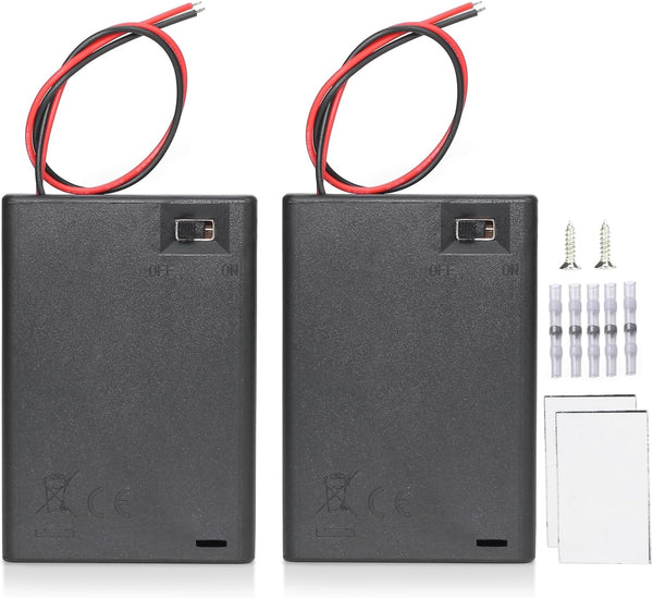 Goweewon AA Battery Holder, 2 Pack 3 AA Battery Holder with Leads, with