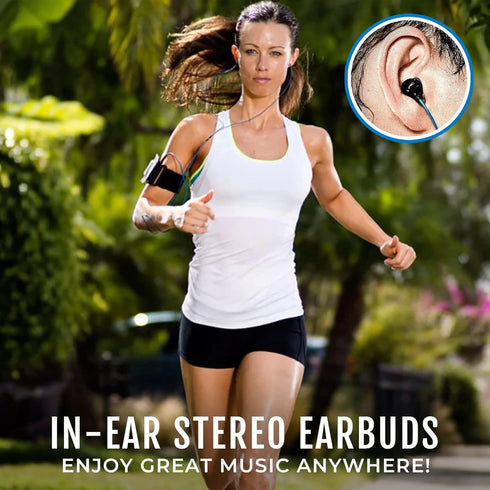 H2O Audio Surge+ Swim Headphones | 100% Waterproof, Noise Canceling, Dustproof, Black/Blue